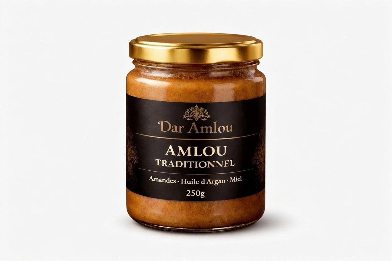 Amlou artisanal 290g – Pâte d’amandes, huile d’argan & miel
