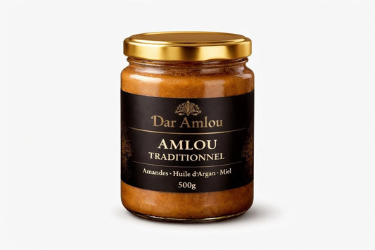 Amlou artisanal 500g – Pâte d’amandes, huile d’argan & miel
