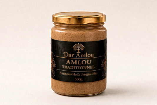 Amlou artisanal 500g – Pâte d’amandes, huile d’argan & miel